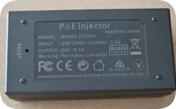 *Brand NEW* Network Stable HeWeishun BN060-P12024 PoE Power Supply | 24V 0.5A 12W Low-Ri